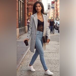 Vera Wang Gray Pea Coat Small- Perfect way to dress up any Easter outfit, Spring